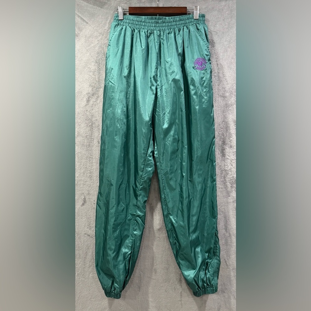 VTG Wimbledon Tennis Track Pants Men’s L Green Retro Aerobic‎ 80’s Windbreaker